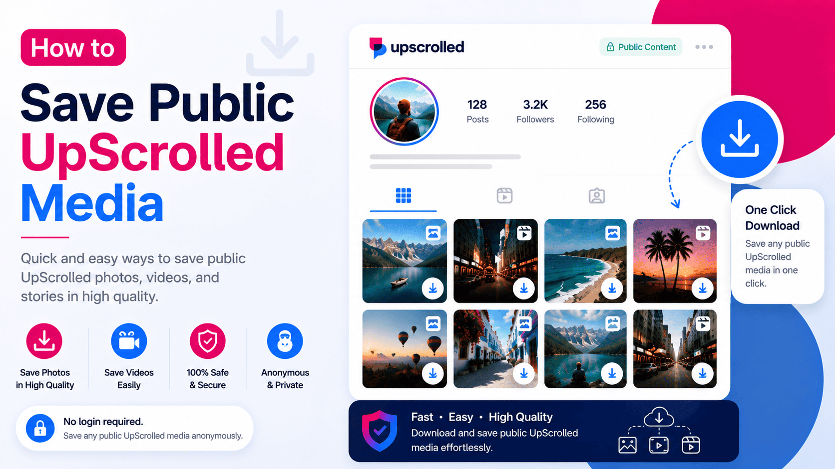 How to Save Public UpScrolled Media